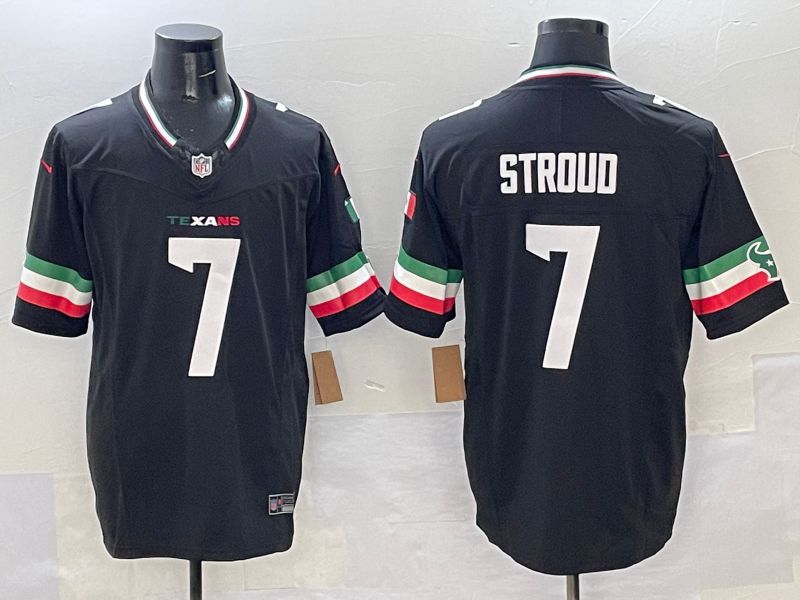 Men Houston Texans #7 Stroud Black Three generations 2025 Nike Limited NFL Jersey style 1->san francisco giants->MLB Jersey